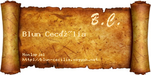 Blun Cecília névjegykártya